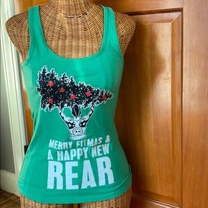 Merry Fitmas & Happy New Rear tank top